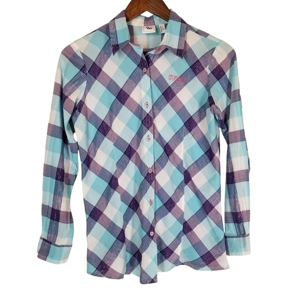 Cruel Girl Tops - Cruel Girl Women's XXL 14/16 Plaid Western Button‎ Up Shirt Long Sleeve Cowgirl